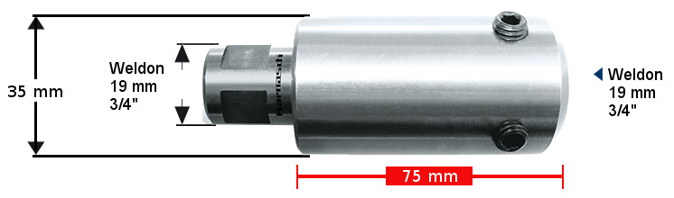 Verlängerung 75 mm Weldon 19