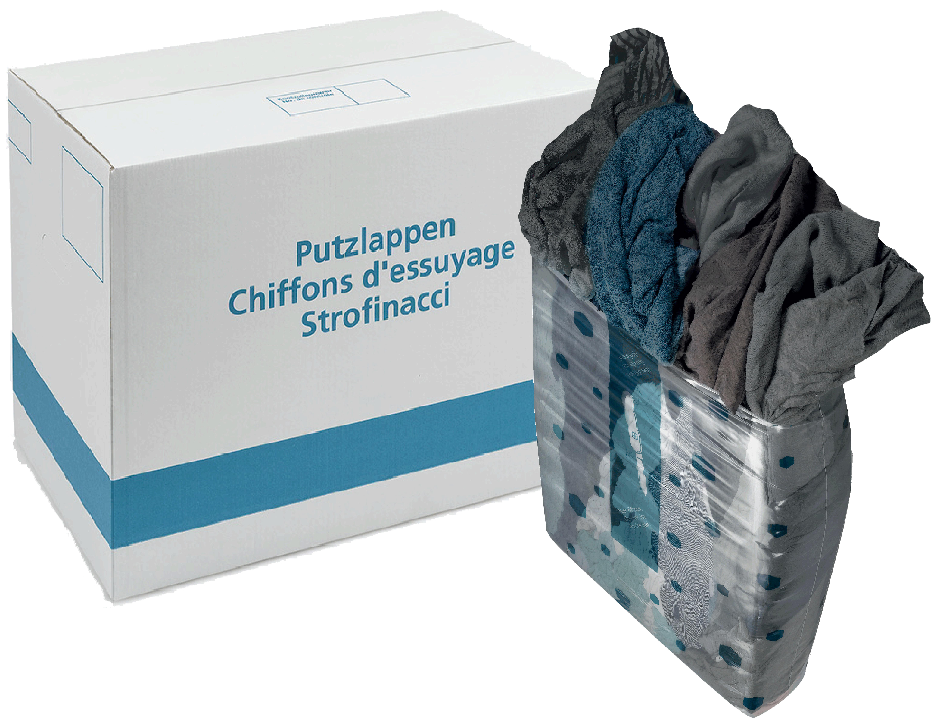 Putzlappen Trikot TH bunt, Karton mit 5 Pressballen à 5 kg