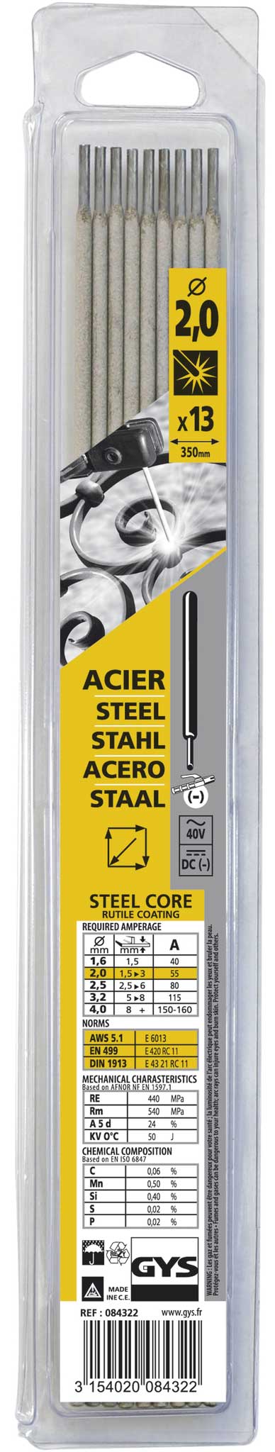 Elektrode Rutil E6013 für unlegierte Stähle