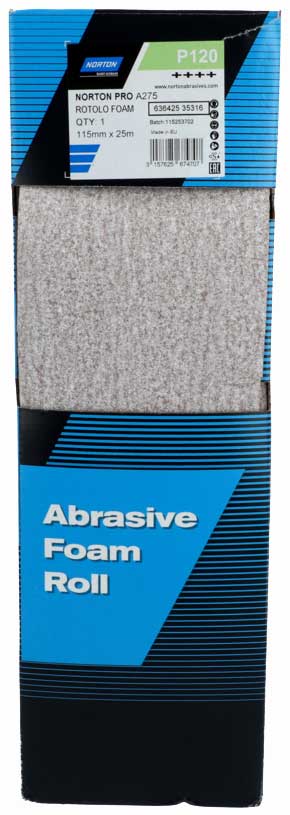 Schleifrolle NORTON PRO A275 115 mm x 25 m, perforiert ROTOLO FOAM