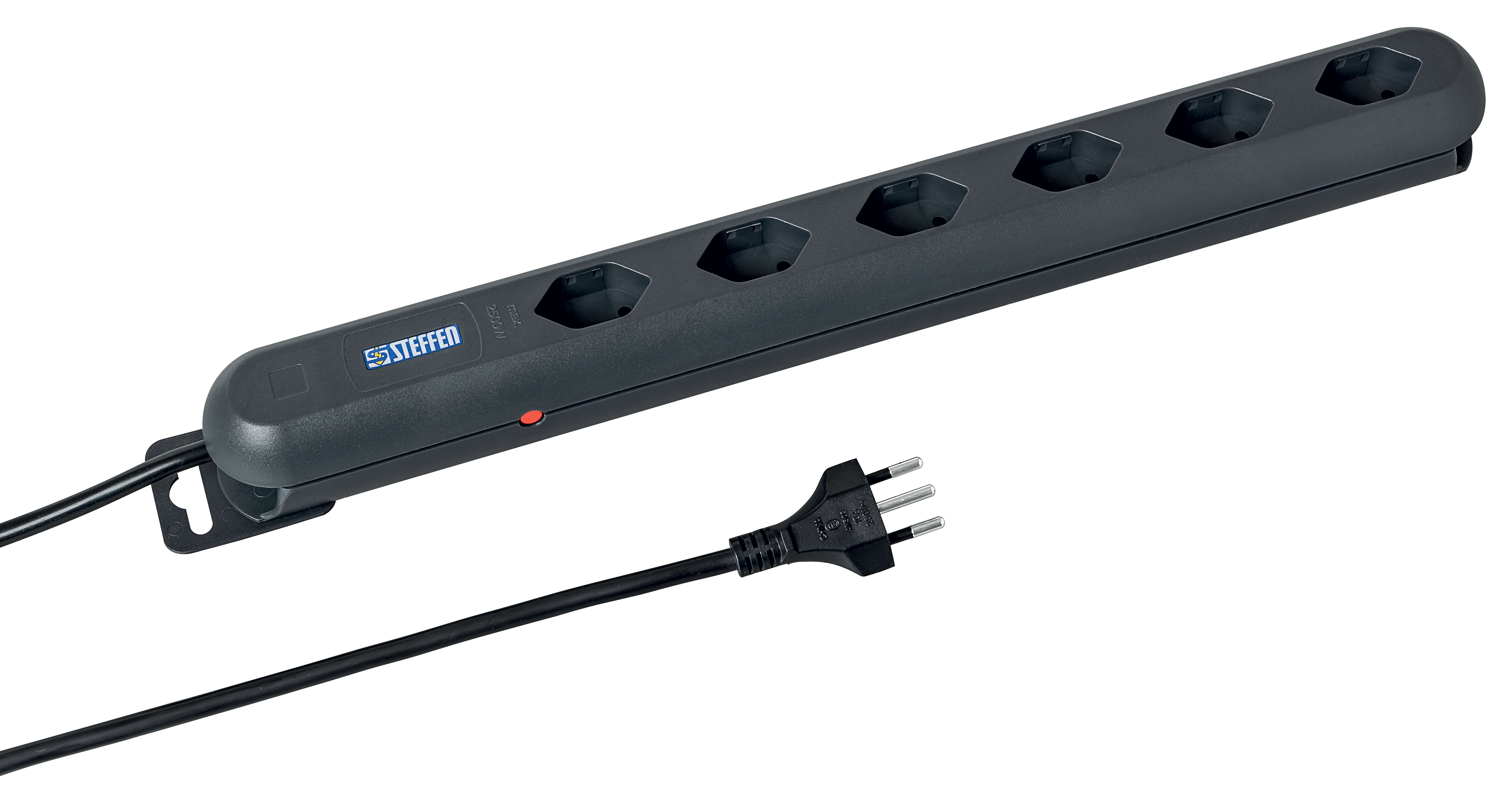 Steckdosenleiste Linea-Plus, 6 x T13 quer, mit Magnet