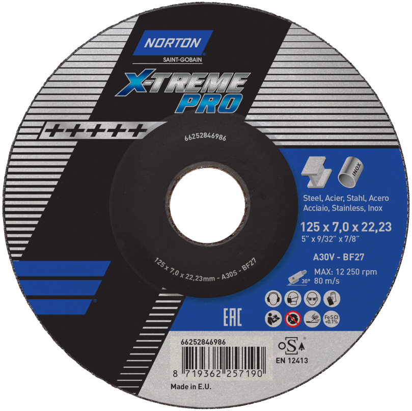 Schruppscheibe X-TREME PRO NORTON für Metall/Inox