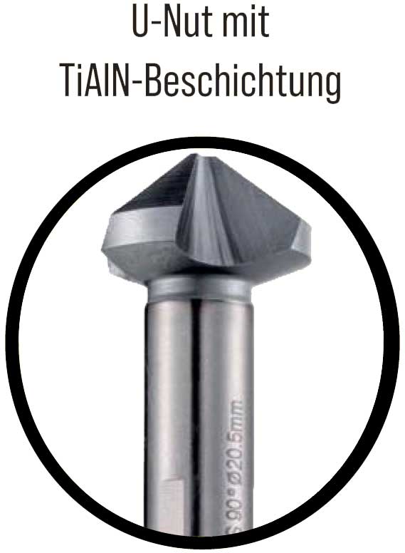 Kegelsenker-Satz U-Nut HSS-TiAlN, 90° FT70013