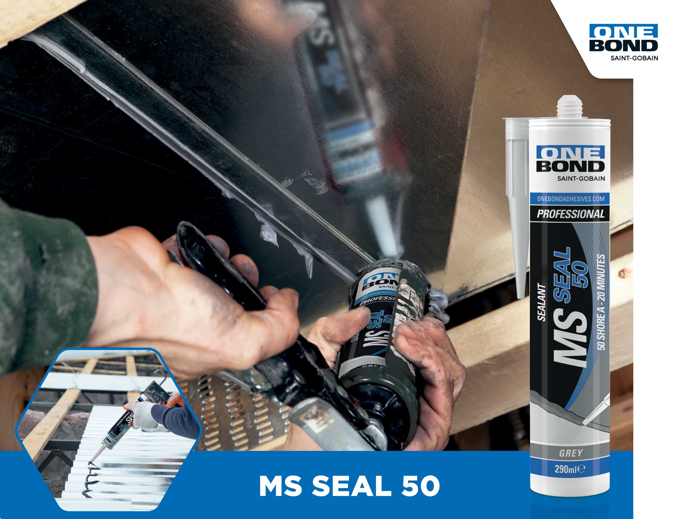 MS Hybrid Dichtstoff OneBond SEAL 50 grau, Kartusche à 280 ml