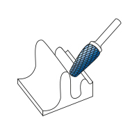 Hartmetall-Frässtift  HP-7 (für ALU) Form "L" Rundkegelform KARNASCH