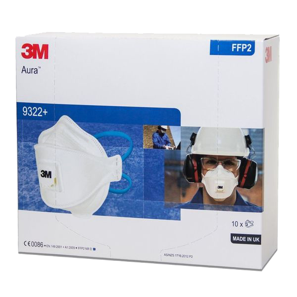Feinstaubmasken 3M™ 9322+ FFP2, Packung à 10 Stück