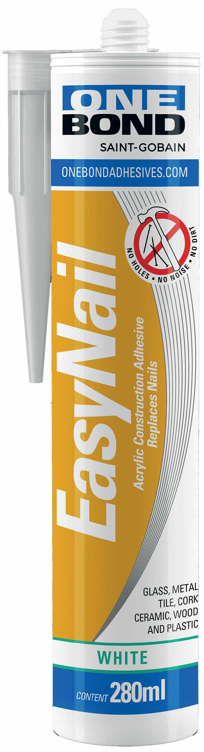 Acrylklebstoff OneBond ACRYLIC EASY NAIL weiss, Kartusche à 280 ml