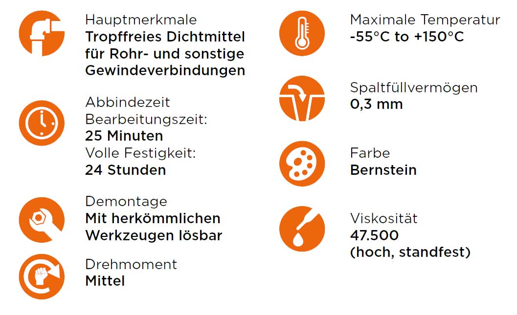 Rohrgewindedichtmittel OneBond 070 hochviskos 50 ml Loctite 577 78072764218