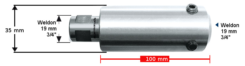 Verlängerung 100 mm Weldon 19