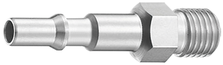 Stecknippel 6 mm mit kon. Aussengewinde ISO 6150C
