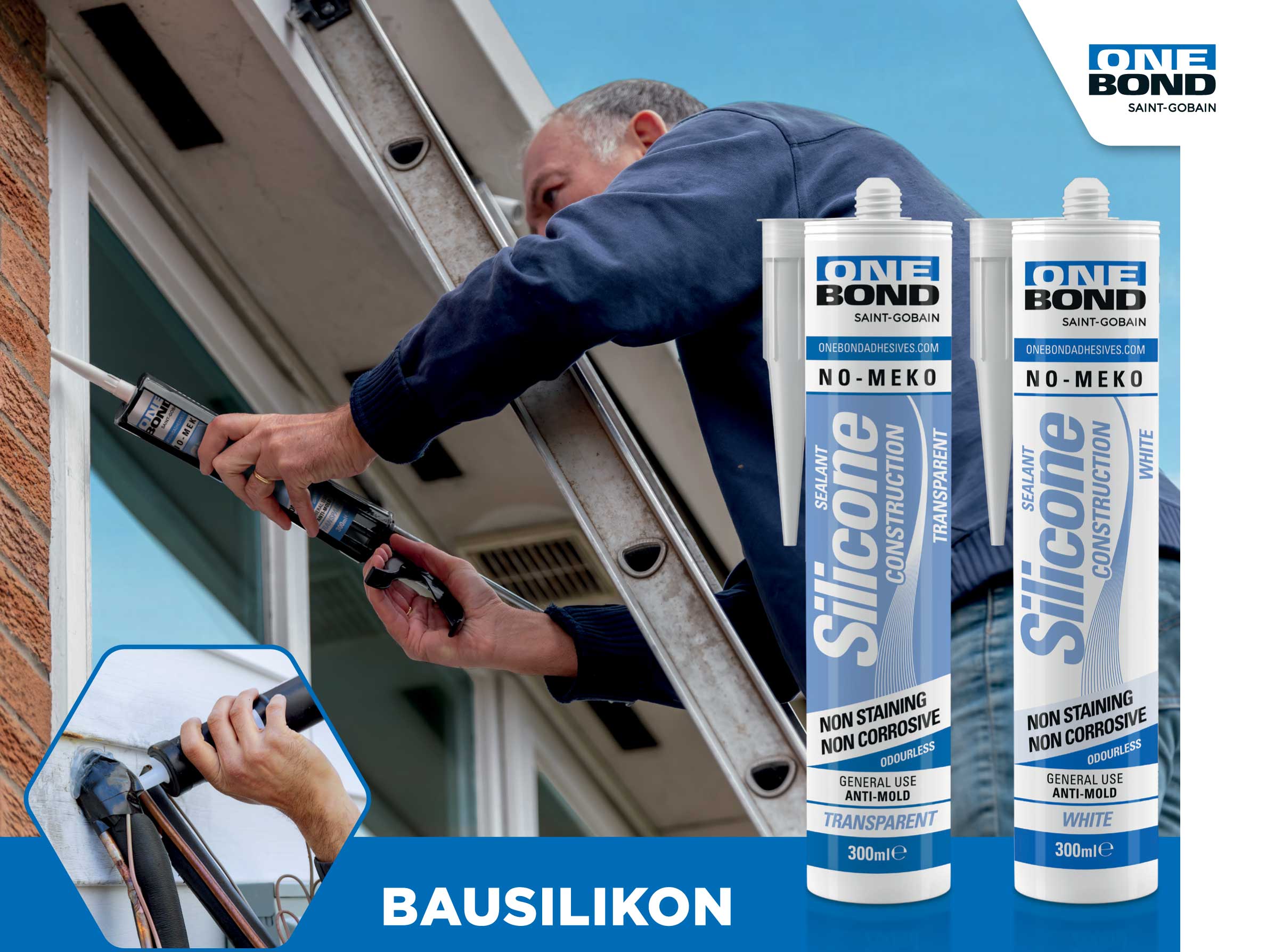 Bausilikon OneBond Neutral für Aussen, Kartusche à 300 ml