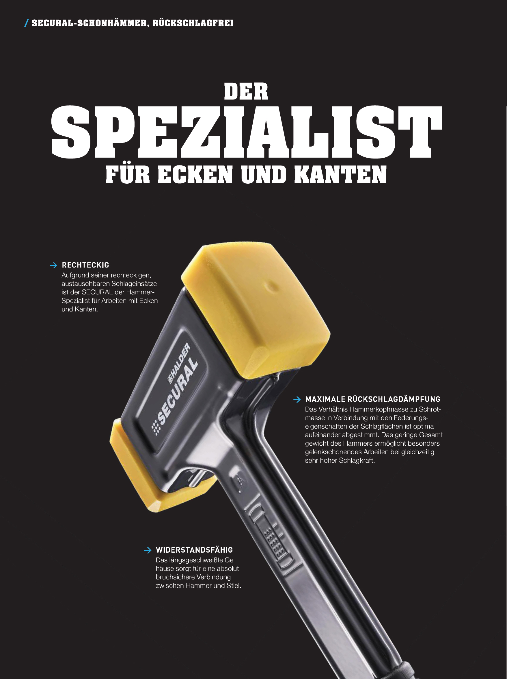 Nylonhammer rückschlagfrei SECURAL HALDER