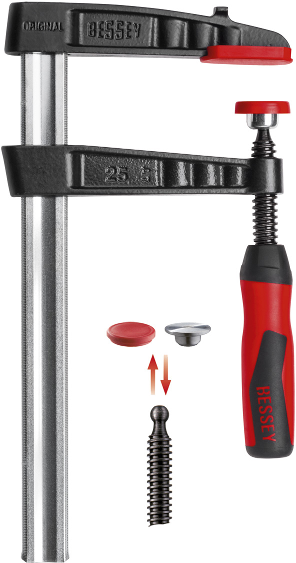 Temperguss-Schraubzwinge BESSEY TG mit 2-K-Griff