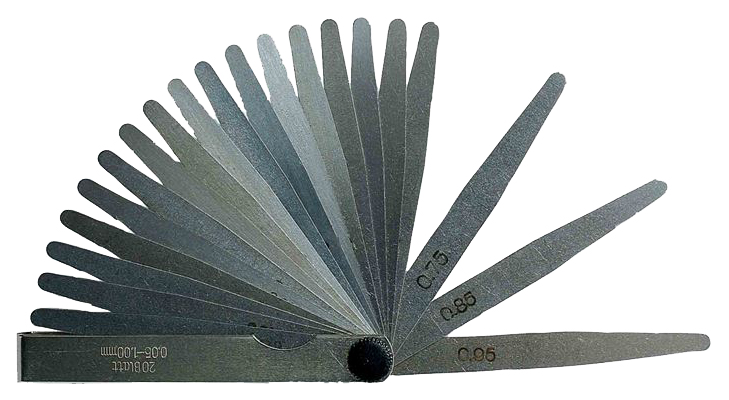 Fühlerlehren 20-tlg, 0.05 - 1.00 mm