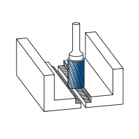 Hartmetall-Frässtift  HP-3 Form "B" Zylinderform mit Stirnverzahnung KARNASCH