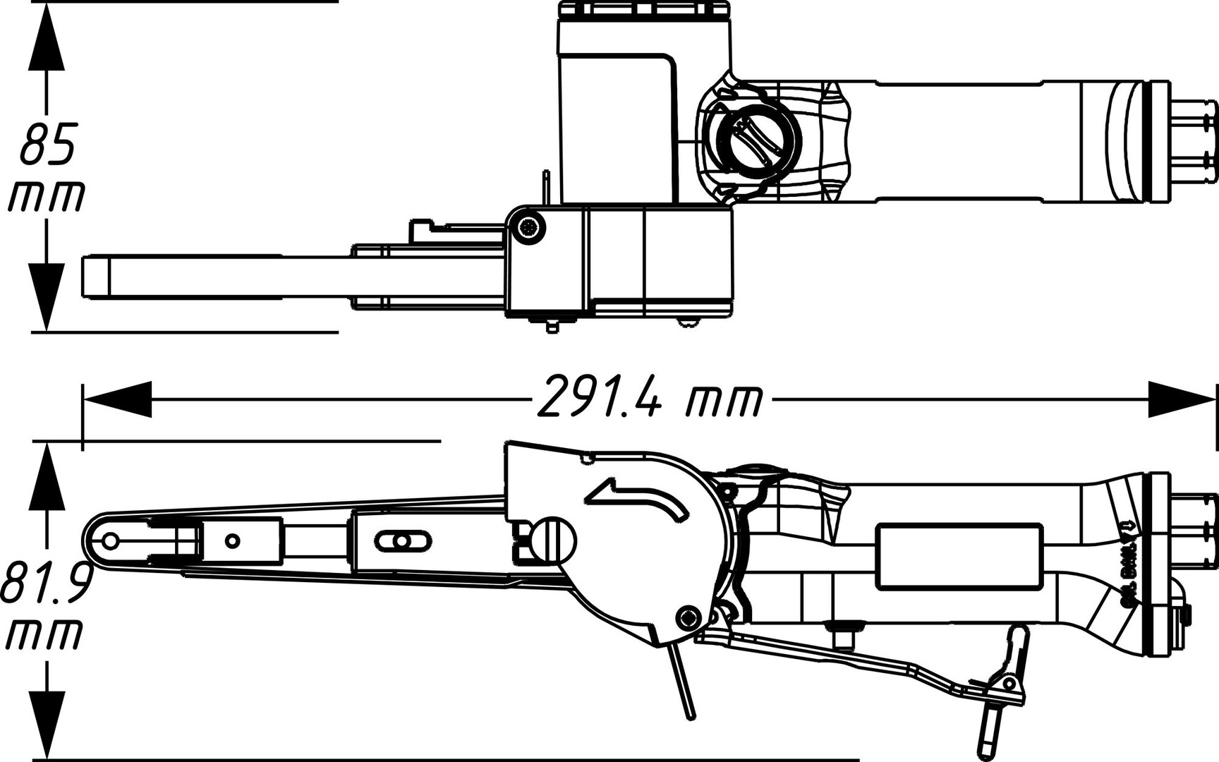 Druckluft-Bandfeile 10 x 330 mm HAZET