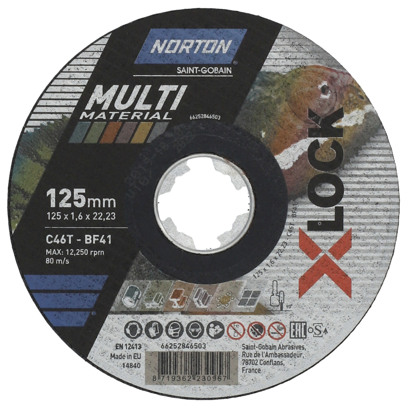 Trennscheibe NORTON MULTI MATERIAL mit  X-LOCK-Aufnahme (BOSCH)