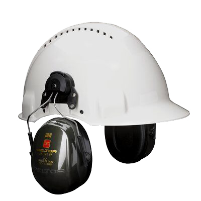 Kapselgehörschutz OPTIME II H520P3E, grün, 30dB. für Helmbefestigung System 30 mm Steckschlitze