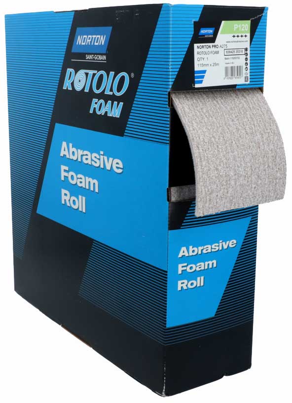 Schleifrolle NORTON PRO A275 115 mm x 25 m, perforiert ROTOLO FOAM